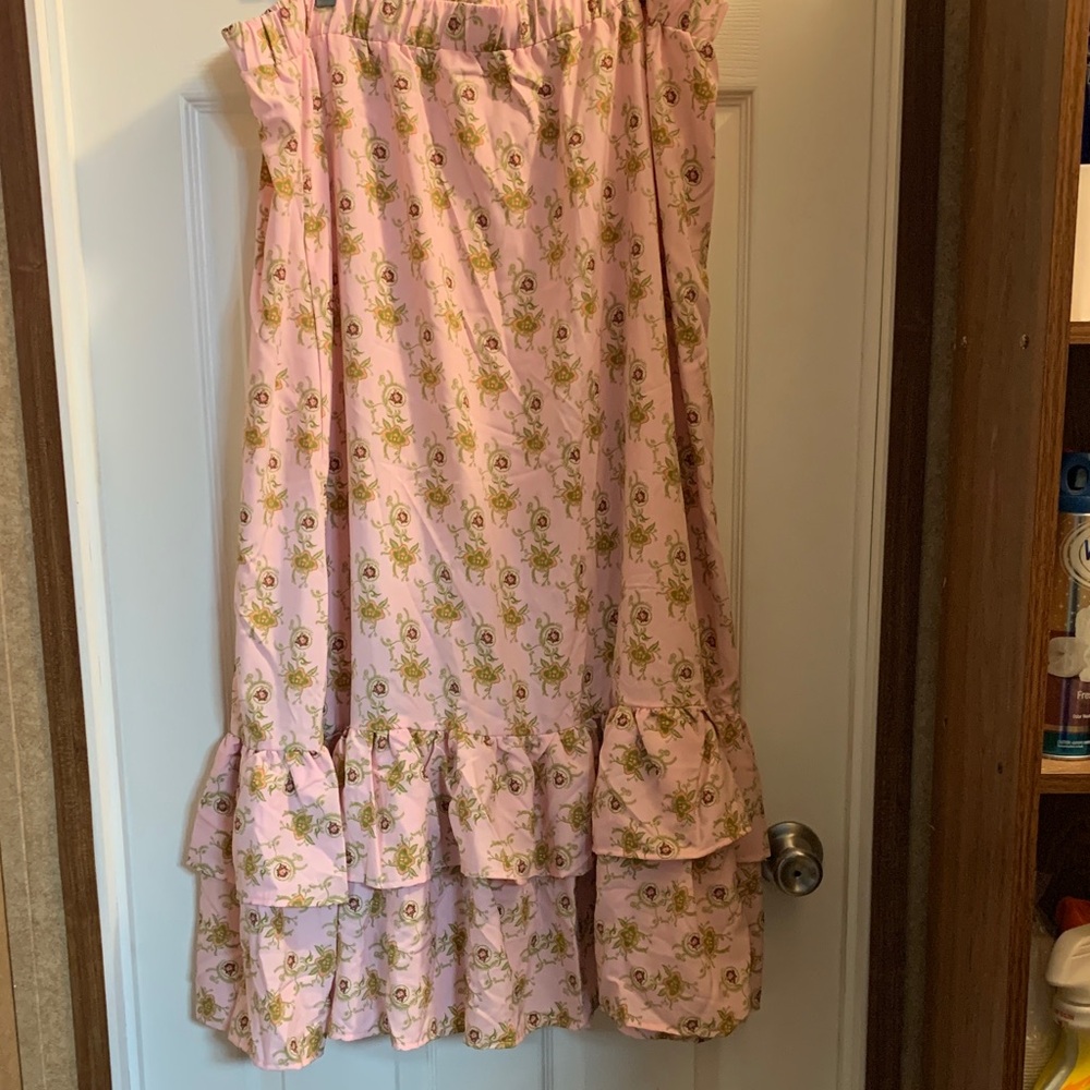Floral Pink Ruffle Skirt